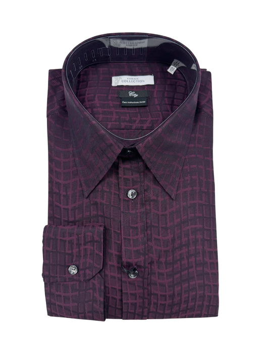 Versace Wavy Grid Dress Shirt