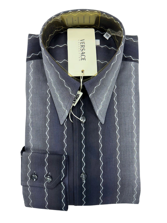 Versace Jagged Lines Dress Shirt