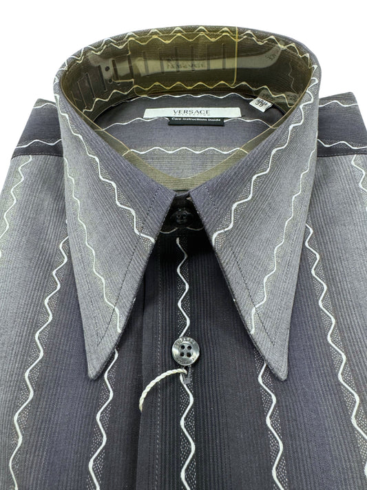 Versace Jagged Lines Dress Shirt