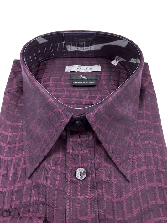 Versace Wavy Grid Dress Shirt