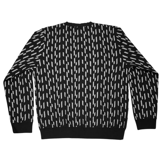 Versace Black V-Neck Striped Sweater