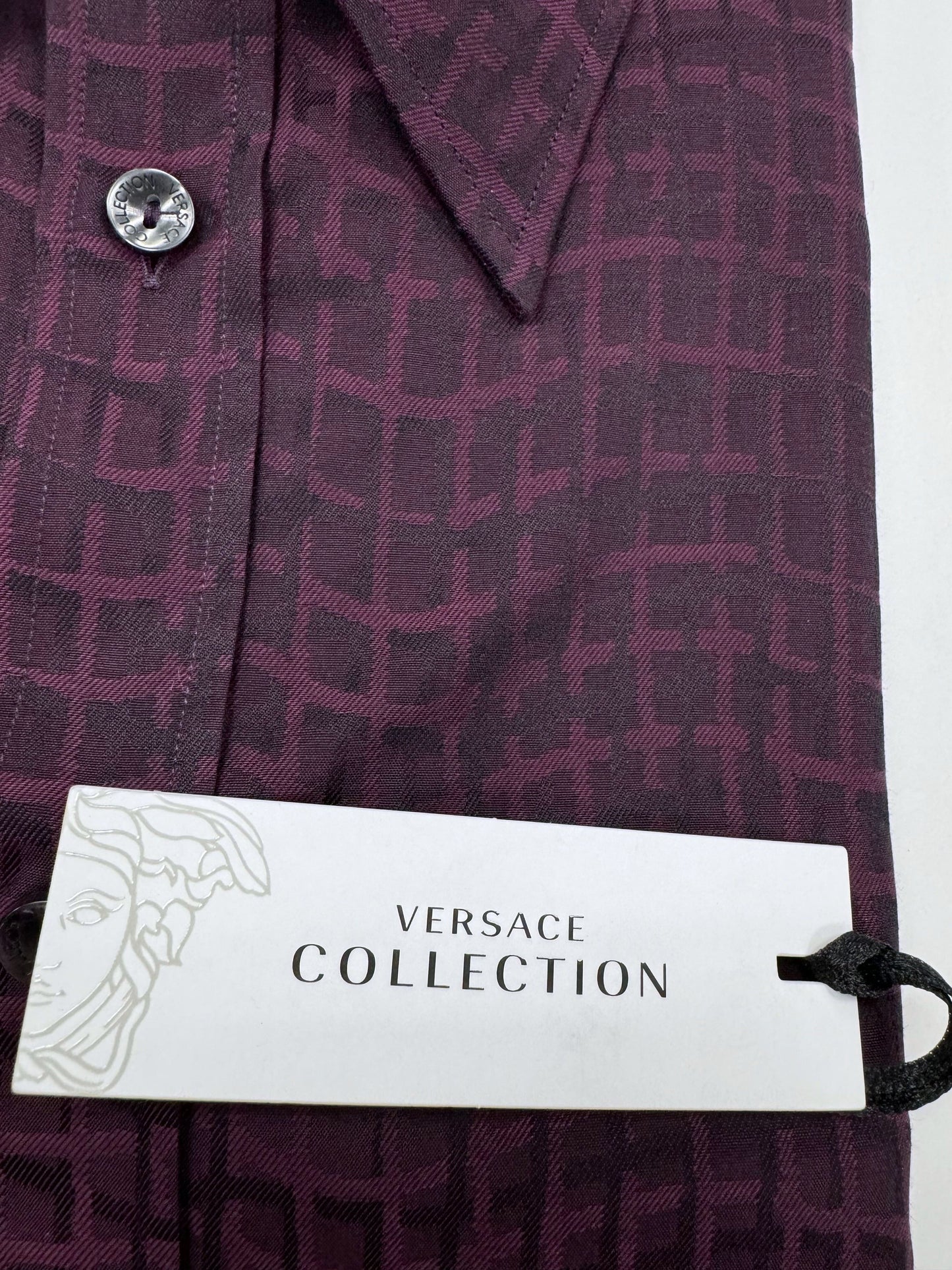 Versace Wavy Grid Dress Shirt