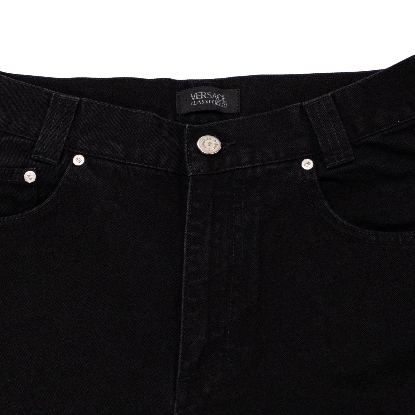 Versace Black Pocket Badge Jeans