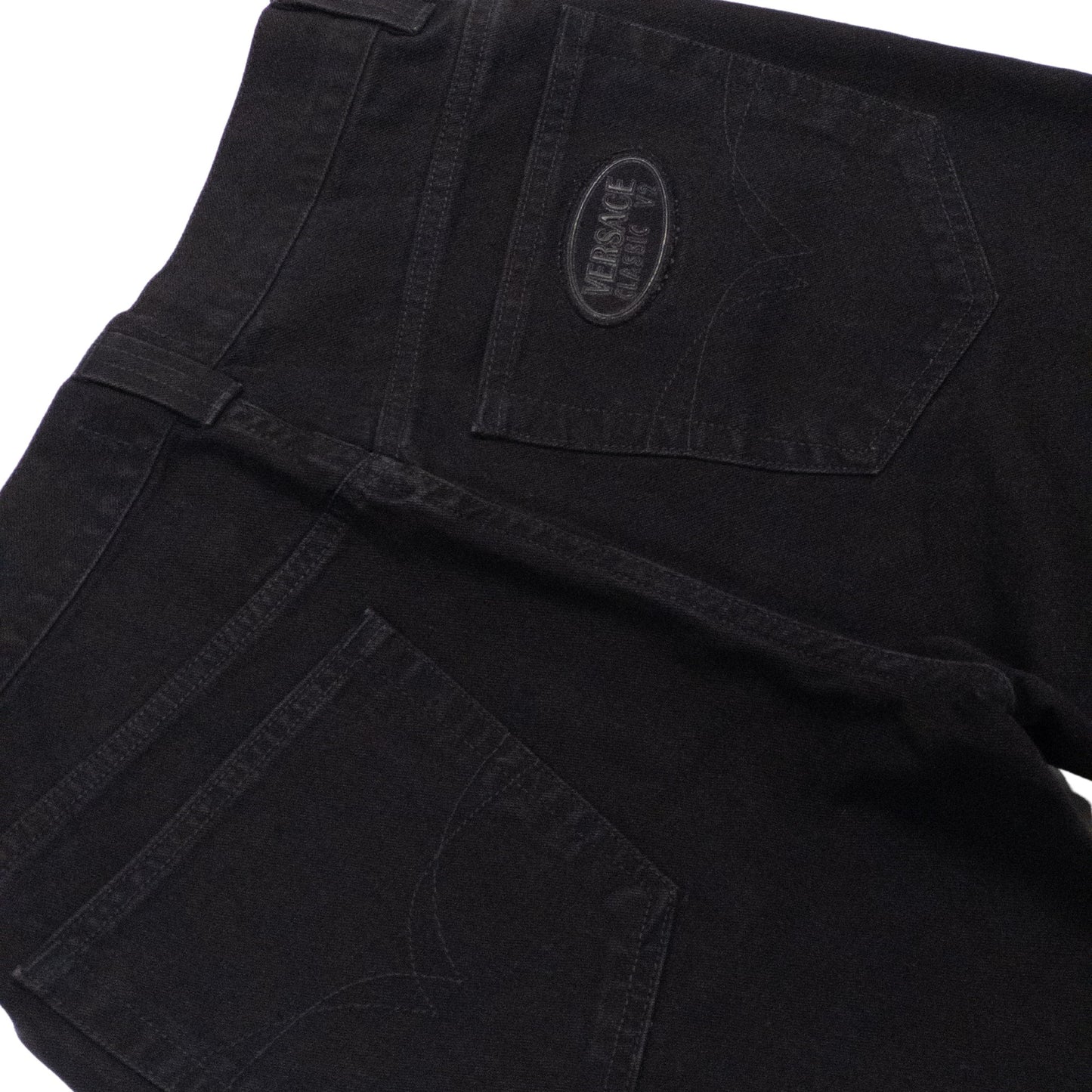 Versace Black Pocket Badge Jeans