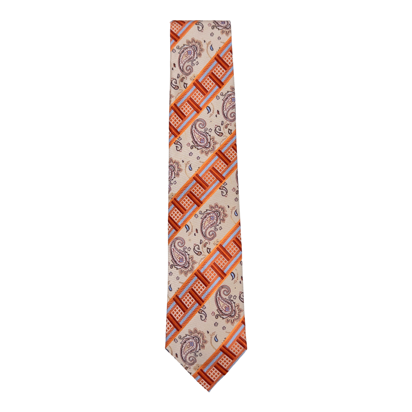 Orange & Sand Paisley Tie