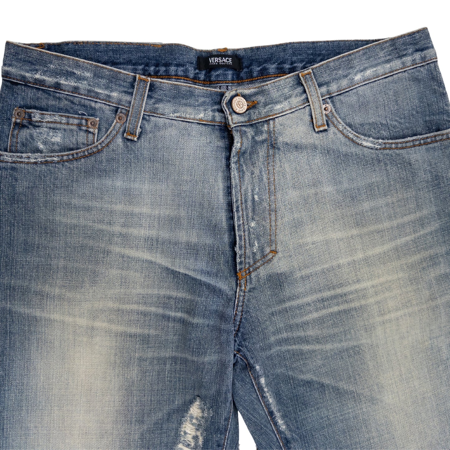 Versace Distressed Boot Cut Jeans Size 34