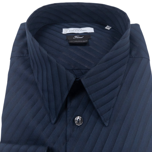 Versace Blue Diagonal Striped Dress Shirt