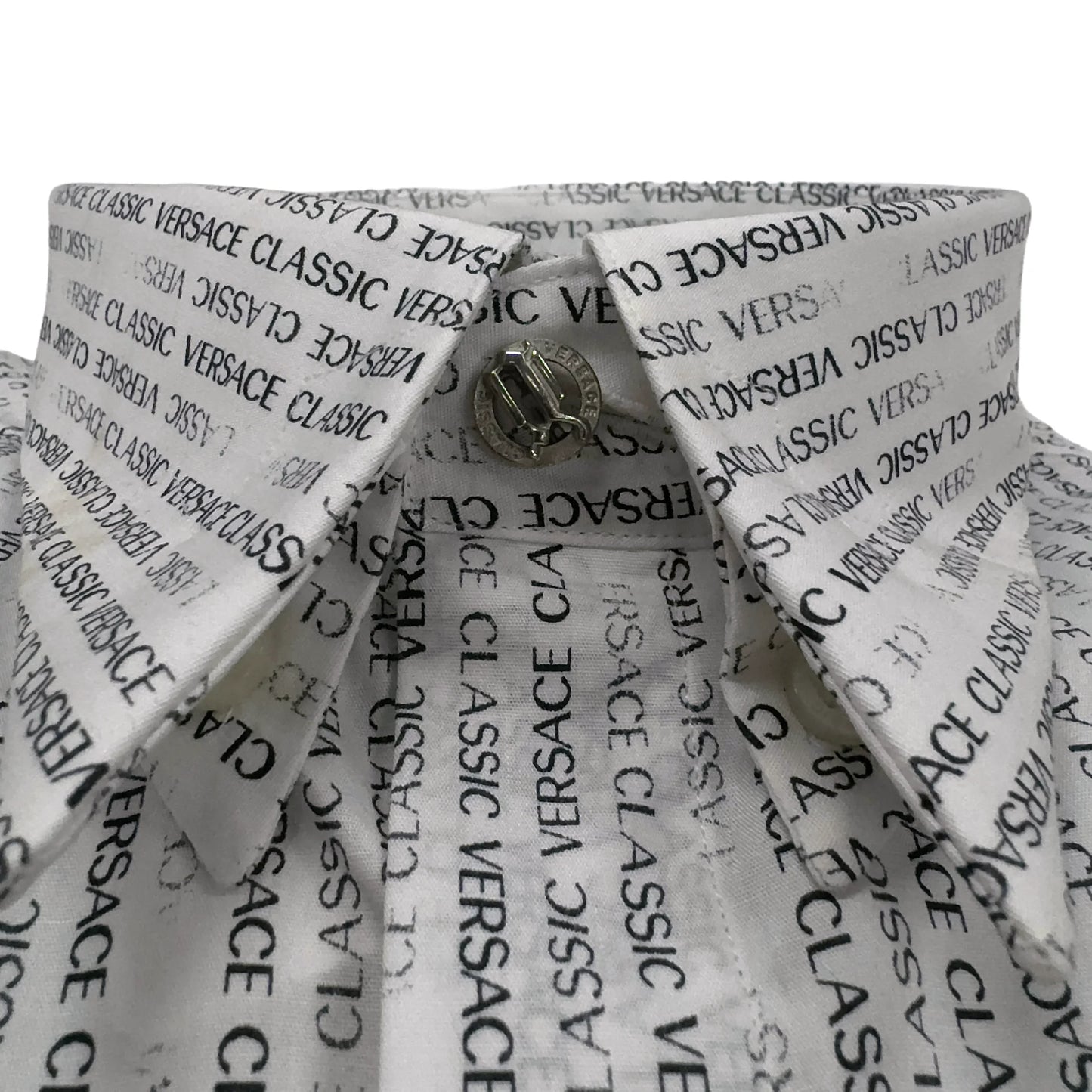 Versace Faded Logo Stripes Dress Shirt