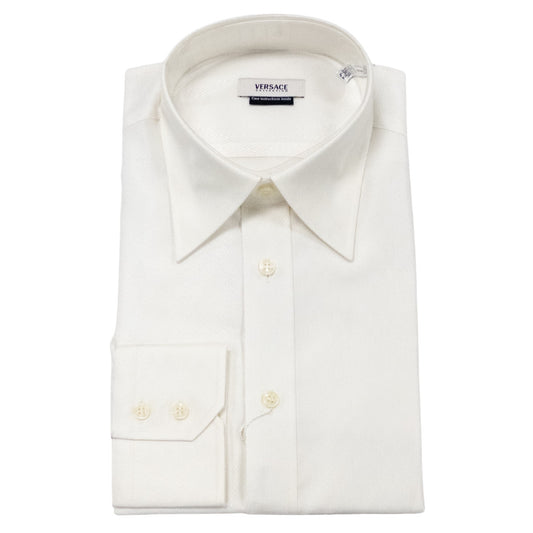 Versace White Diamond Dress Shirt