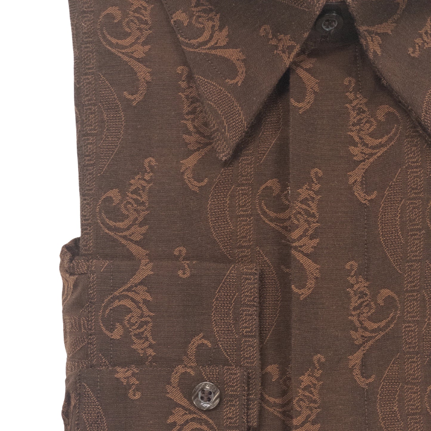 Versace Brown Floral Meander Dress Shirt