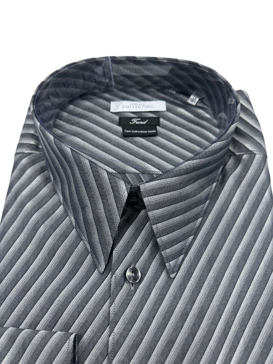Versace Silver Diagonal Dress Shirt