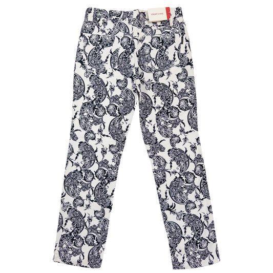 Versace Black & White Floral Pants