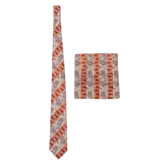 Orange & Sand Paisley Tie