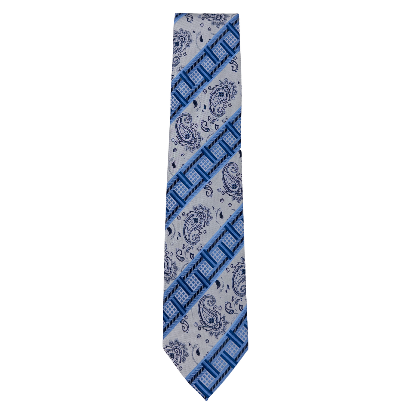 Blue & Gray Paisley Tie