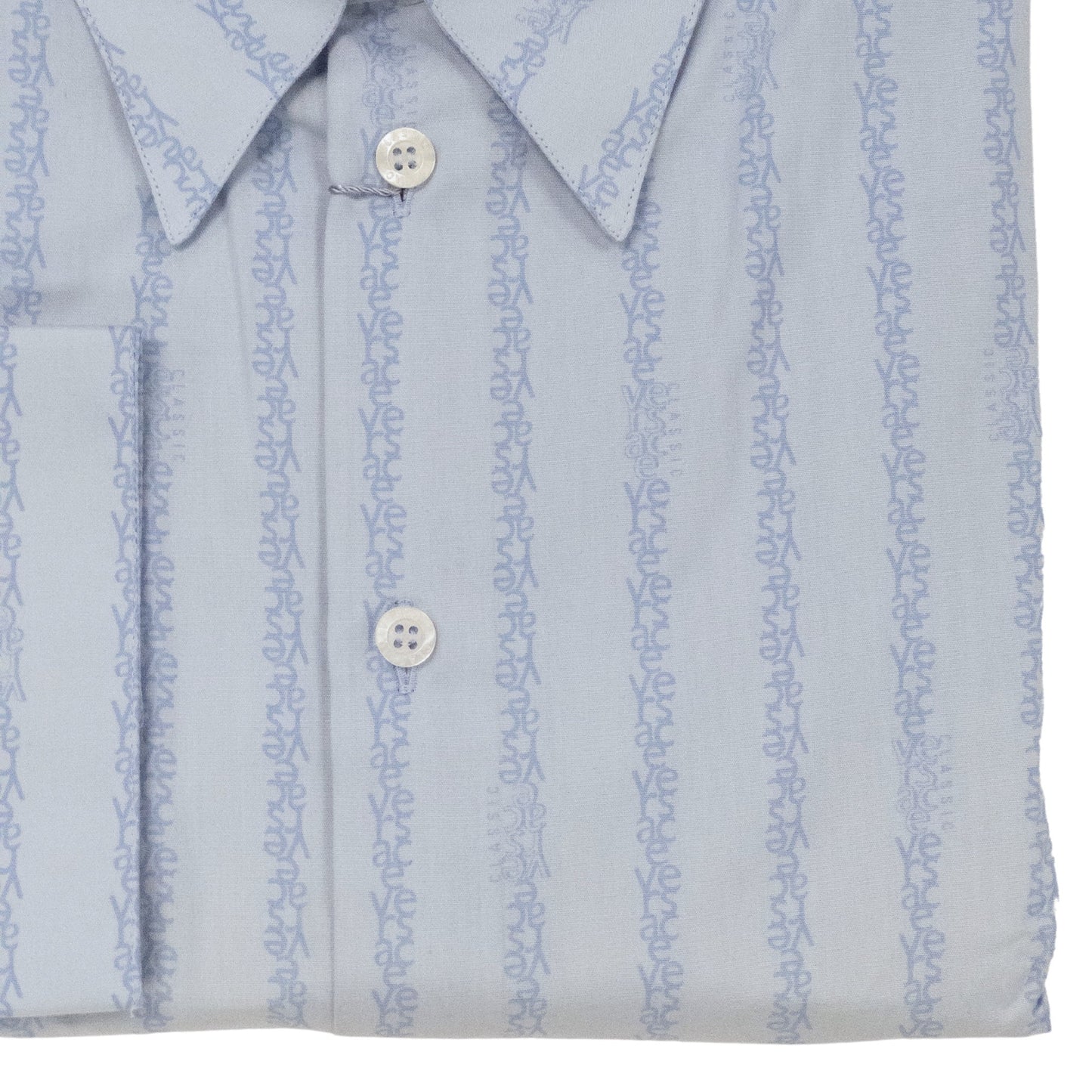 Versace Blue Logo Striped Dress Shirt