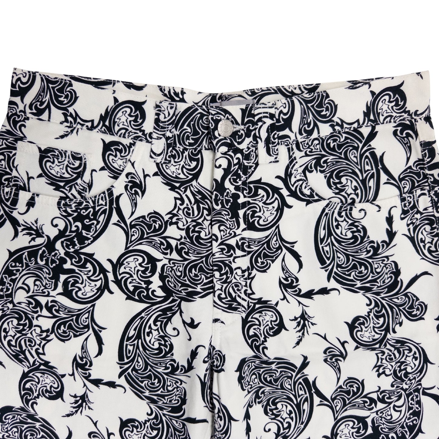 Versace Black & White Floral Pants