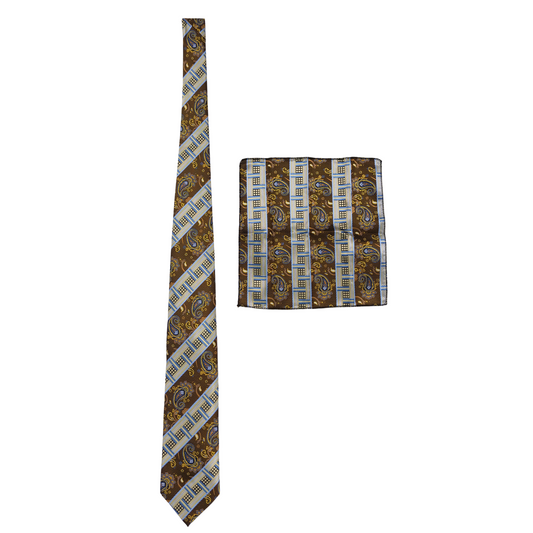 Brown & Blue Paisley Tie