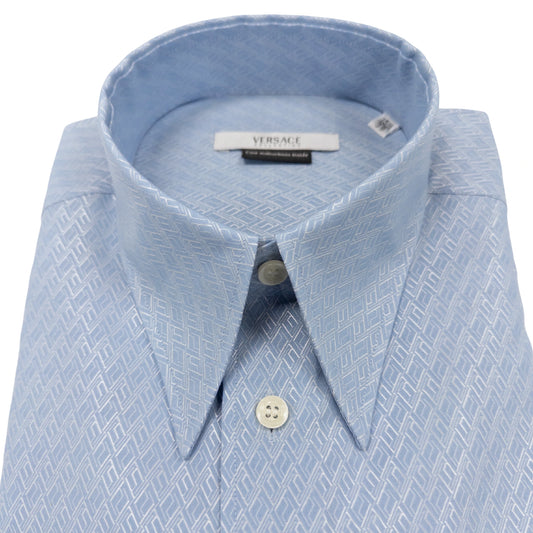 Versace Blue Detailed Dress Shirt