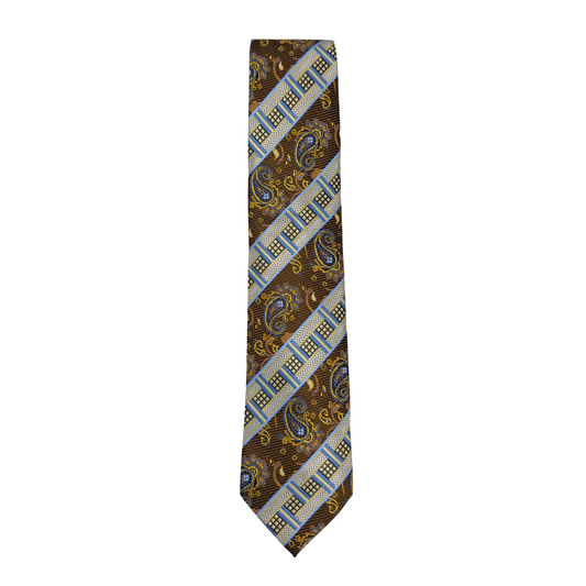 Brown & Blue Paisley Tie