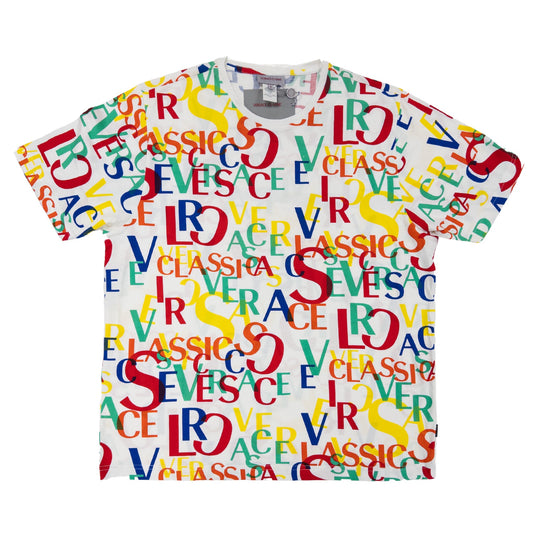 Versace Multi-color Text T-Shirt