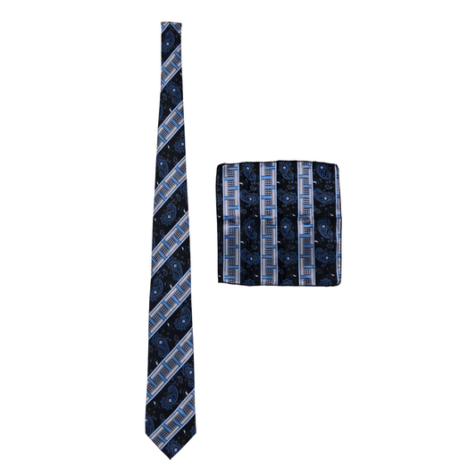 Blue & Black Paisley Tie