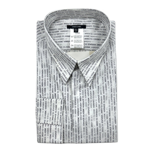Versace Faded Logo Stripes Dress Shirt