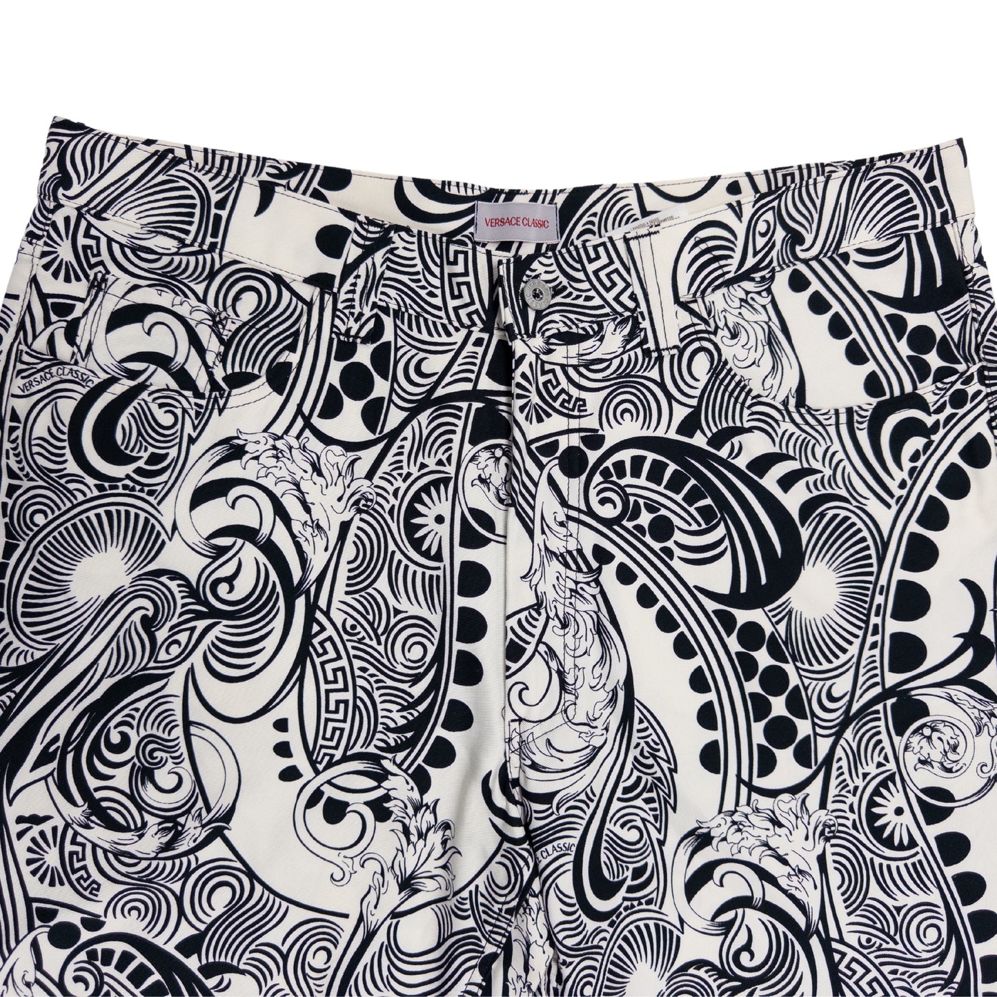 Versace Black & White Jungle Pants
