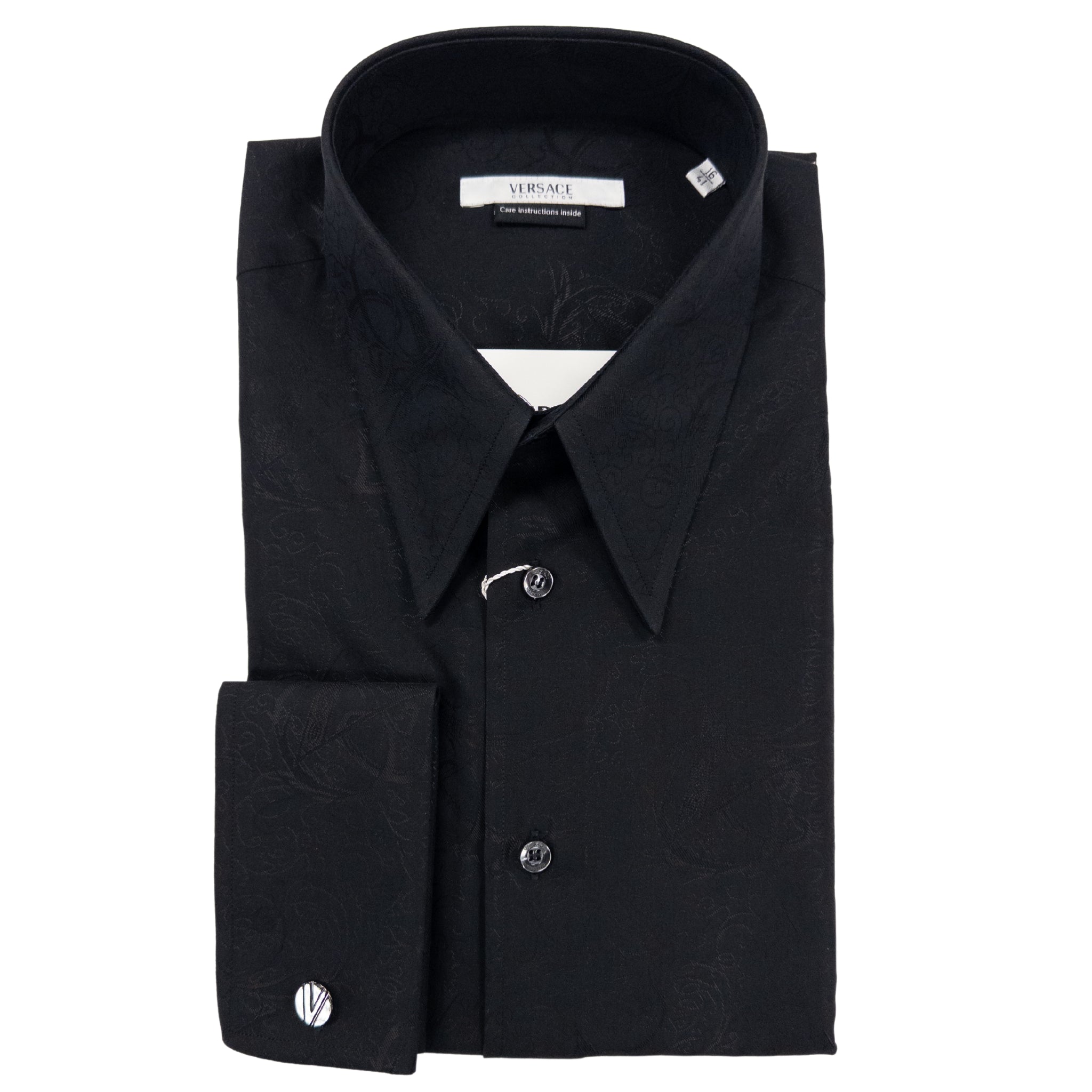 Versace Floral Black Dress Shirt – Morovati Uomo