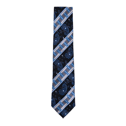 Blue & Black Paisley Tie