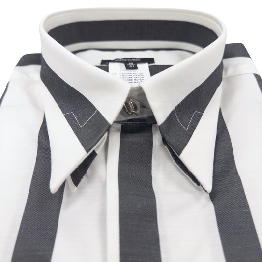 Versace Black & White Striped Dress Shirt