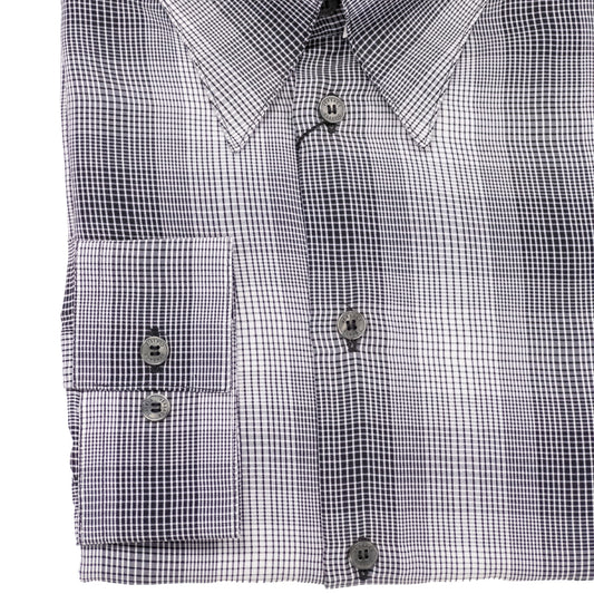 Versace Gray Plaid Dress Shirt