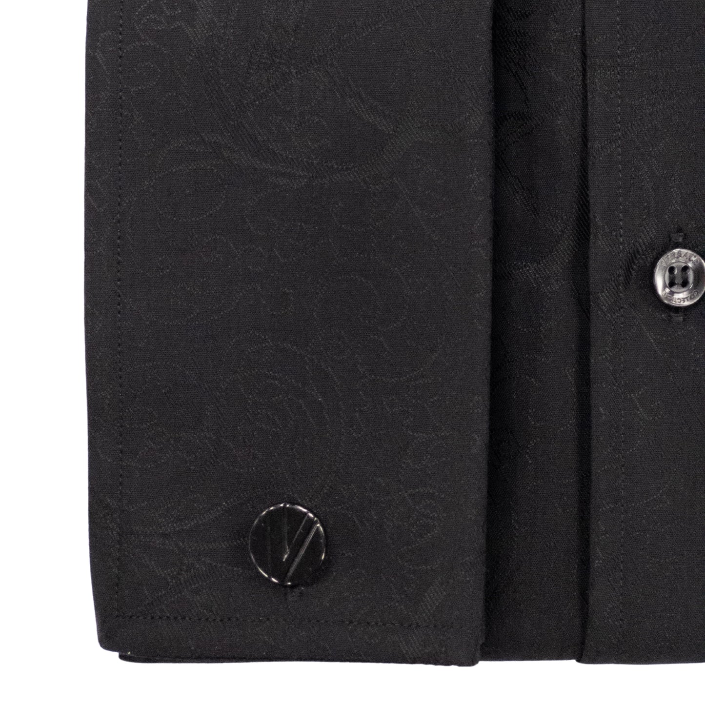 Versace Floral Black Dress Shirt