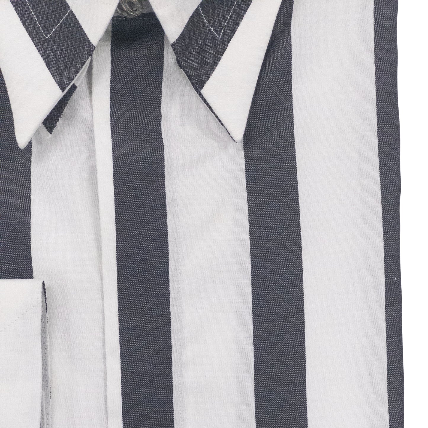 Versace Black & White Striped Dress Shirt