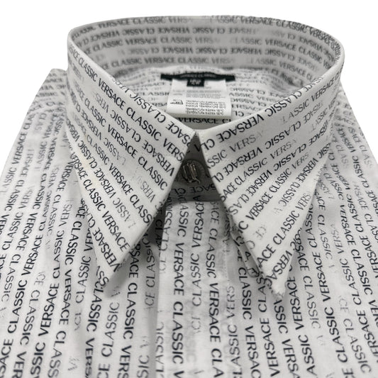 Versace Faded Logo Stripes Dress Shirt