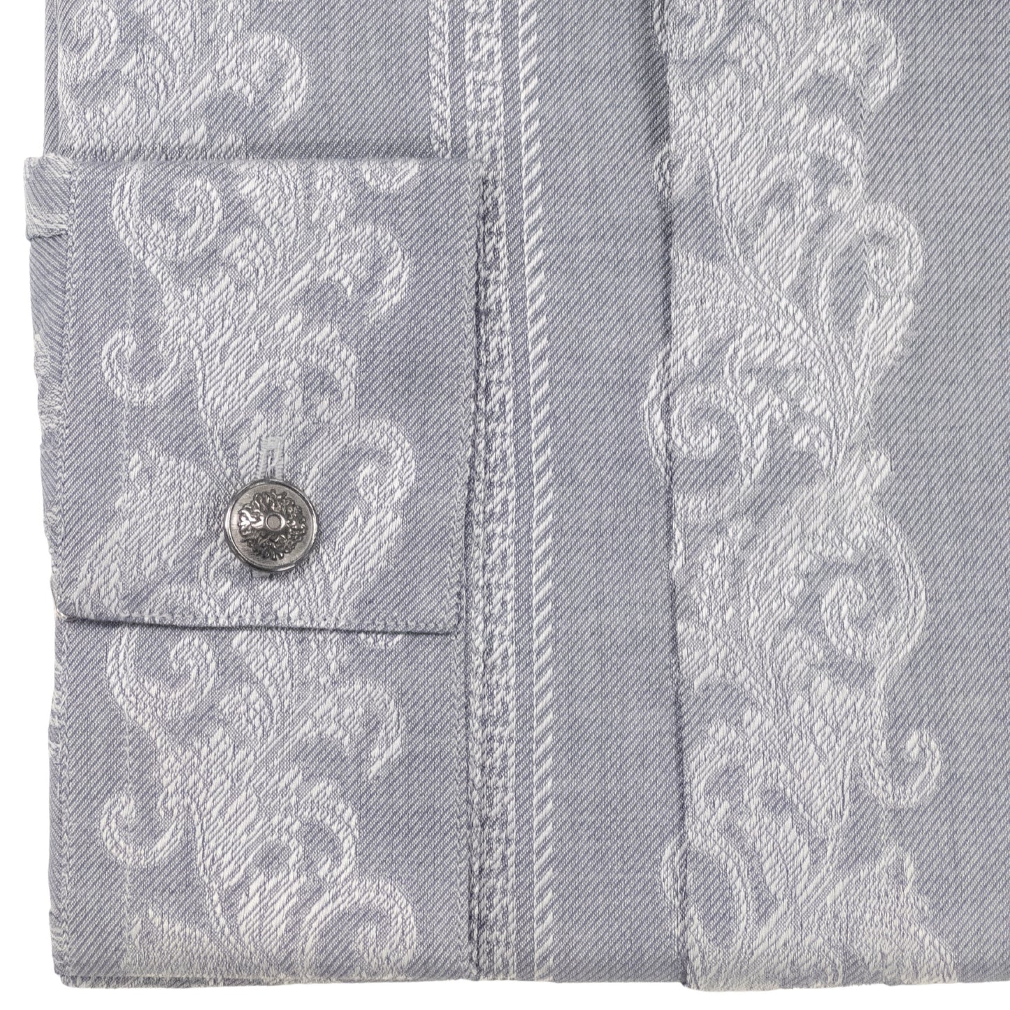 Versace Gray Floral Dress Shirt