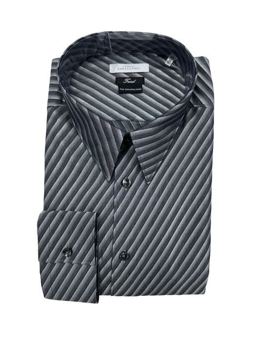 Versace Silver Diagonal Dress Shirt