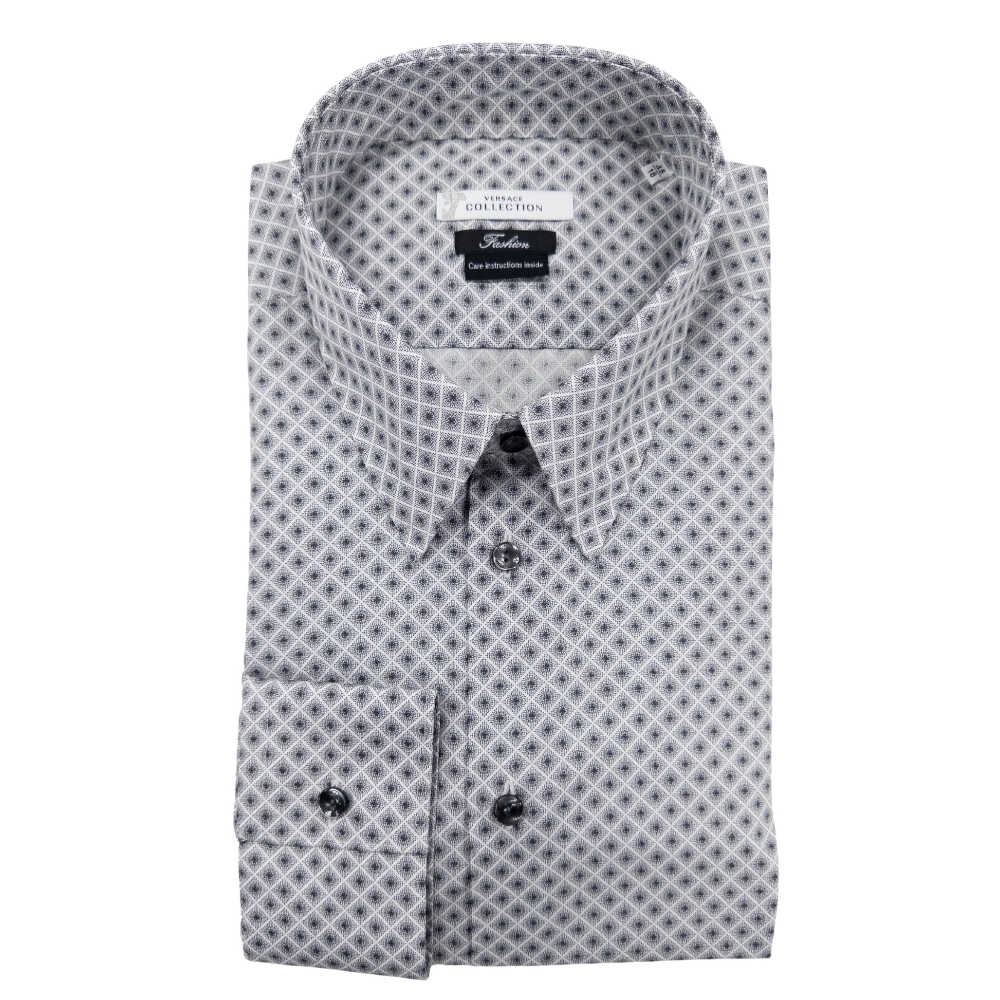 versace men's dress shirts Versace Speckled Patterned Dress Shirt – Morovati Uomo