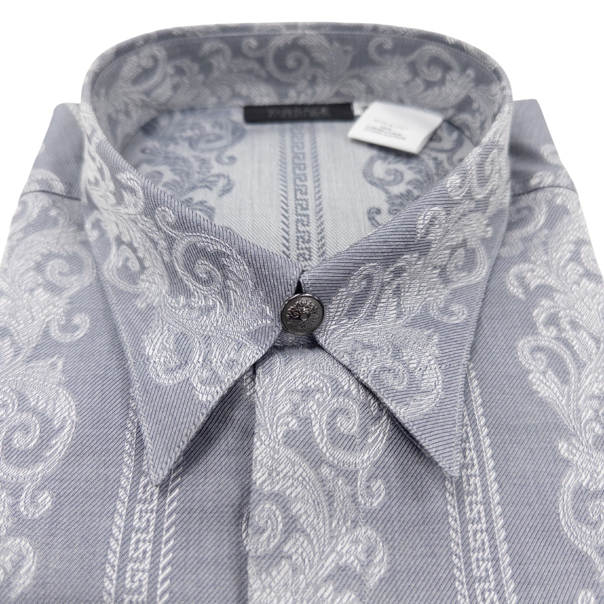 Versace Gray Floral Dress Shirt – Morovati Uomo Versace Gray Floral Dress Shirt – Morovati Uomo