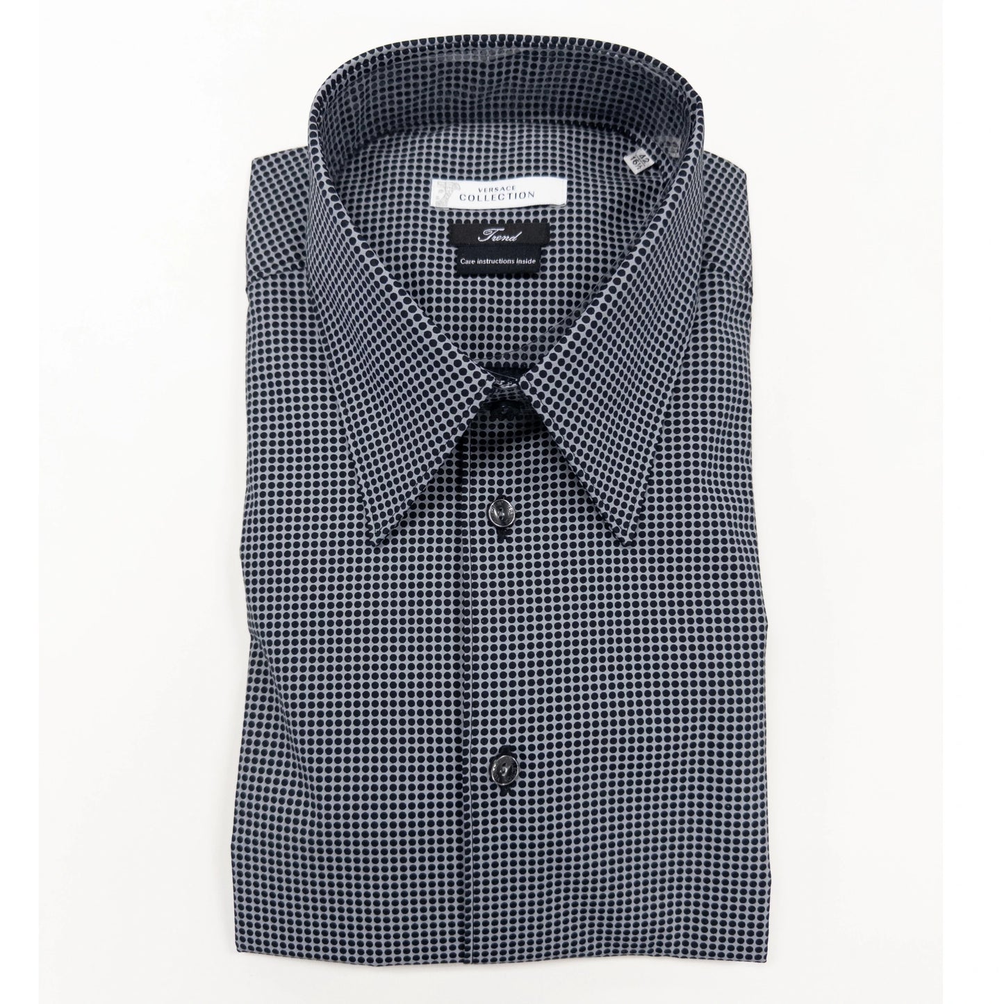 Versace Grey Dotted Dress Shirt