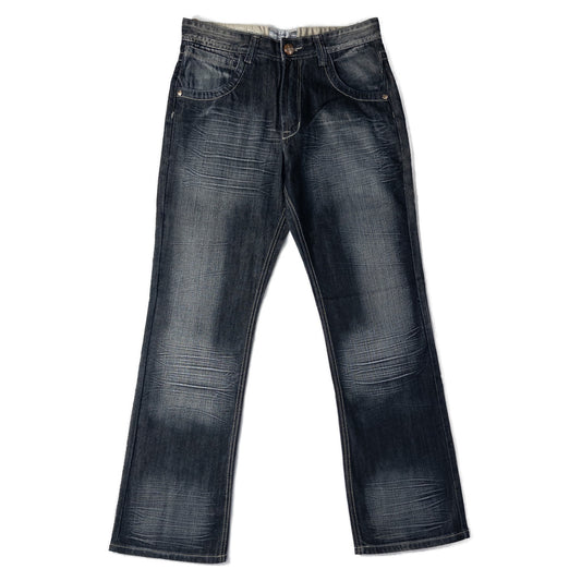 Faded blue jeans front