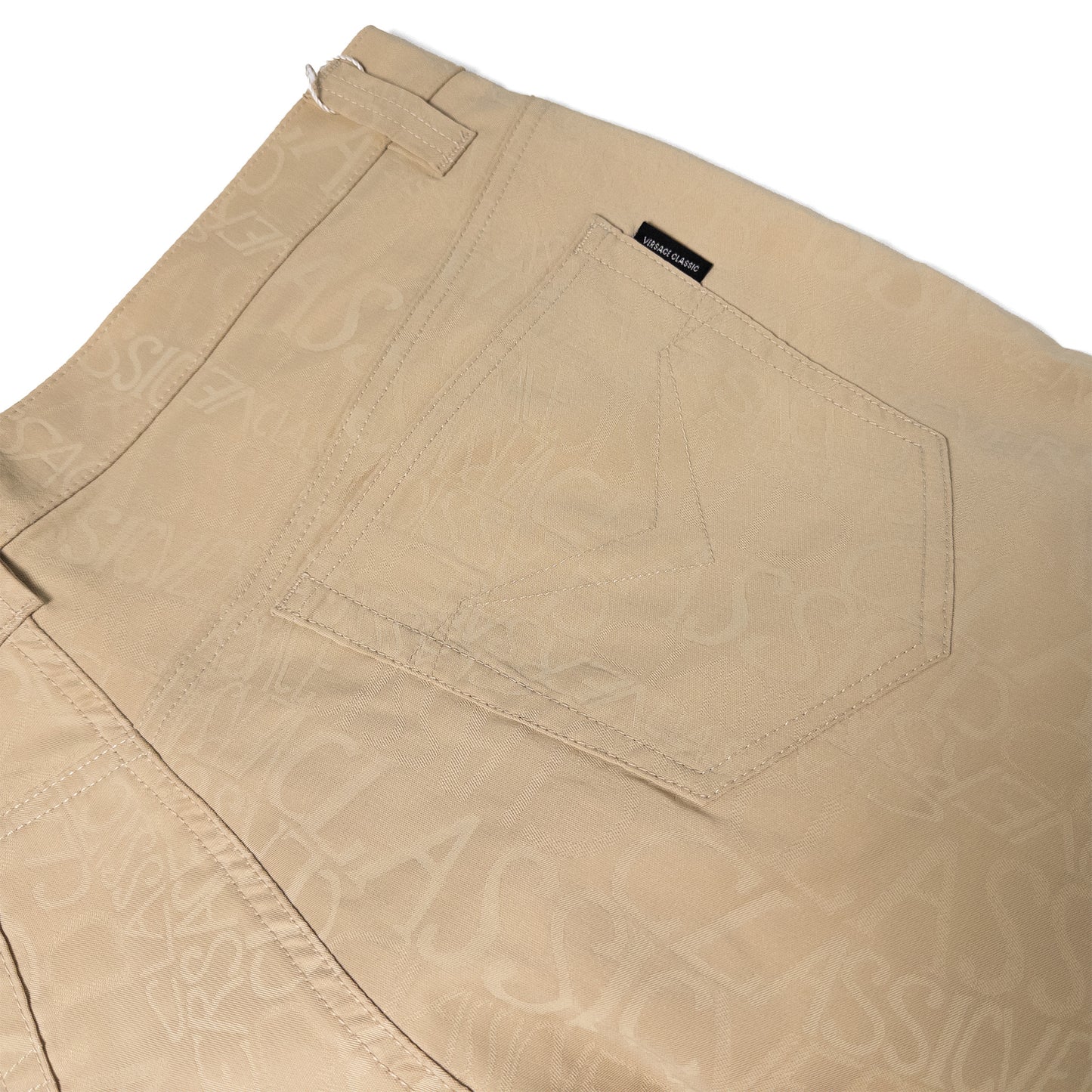 Versace Beige Text Pants