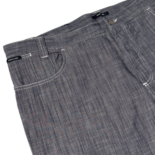 Versace Gray Textured Cotton & Linen Pants