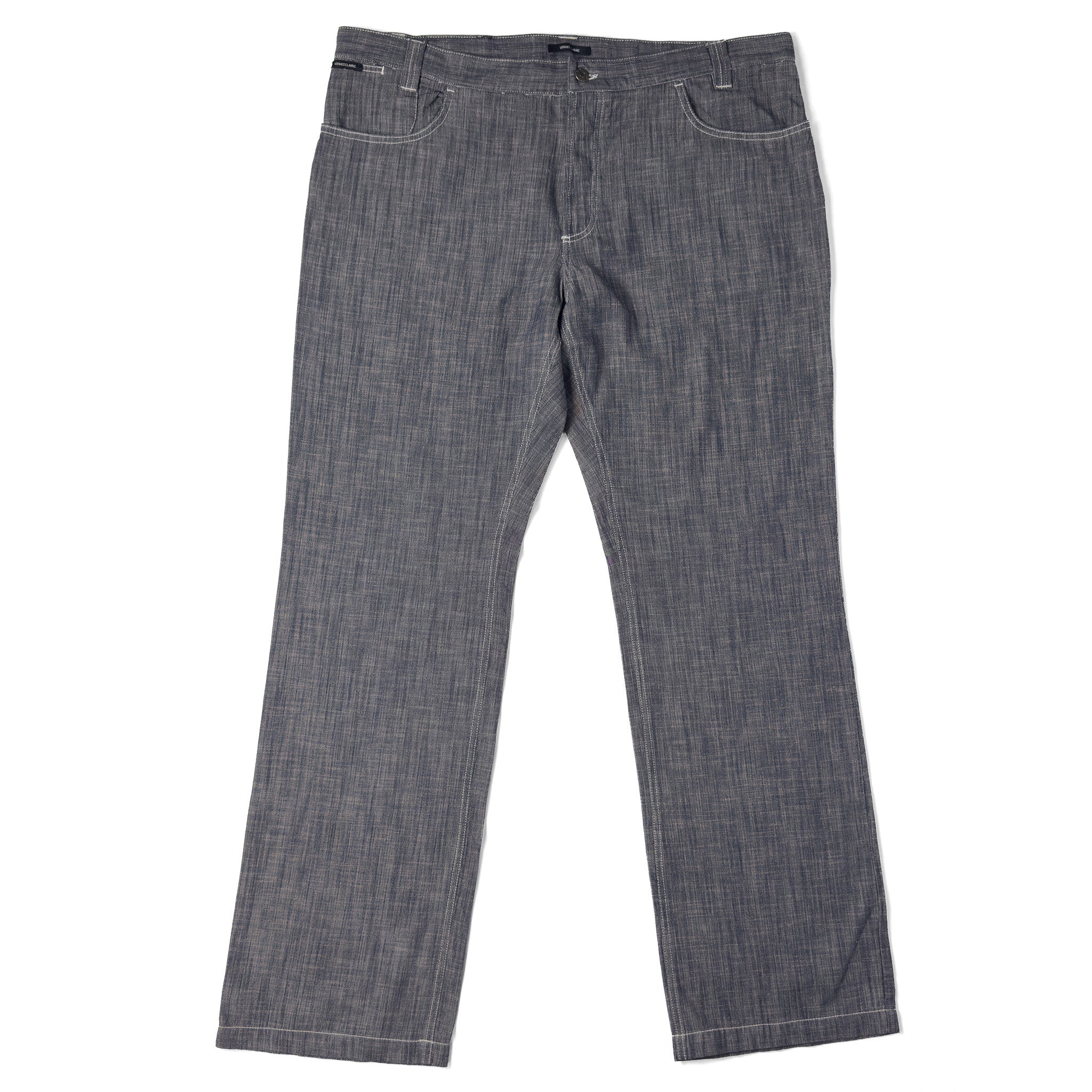 Versace Gray Textured Cotton & Linen Pants – Morovati Uomo