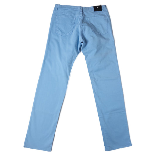 versace Light blue jeans on a white background