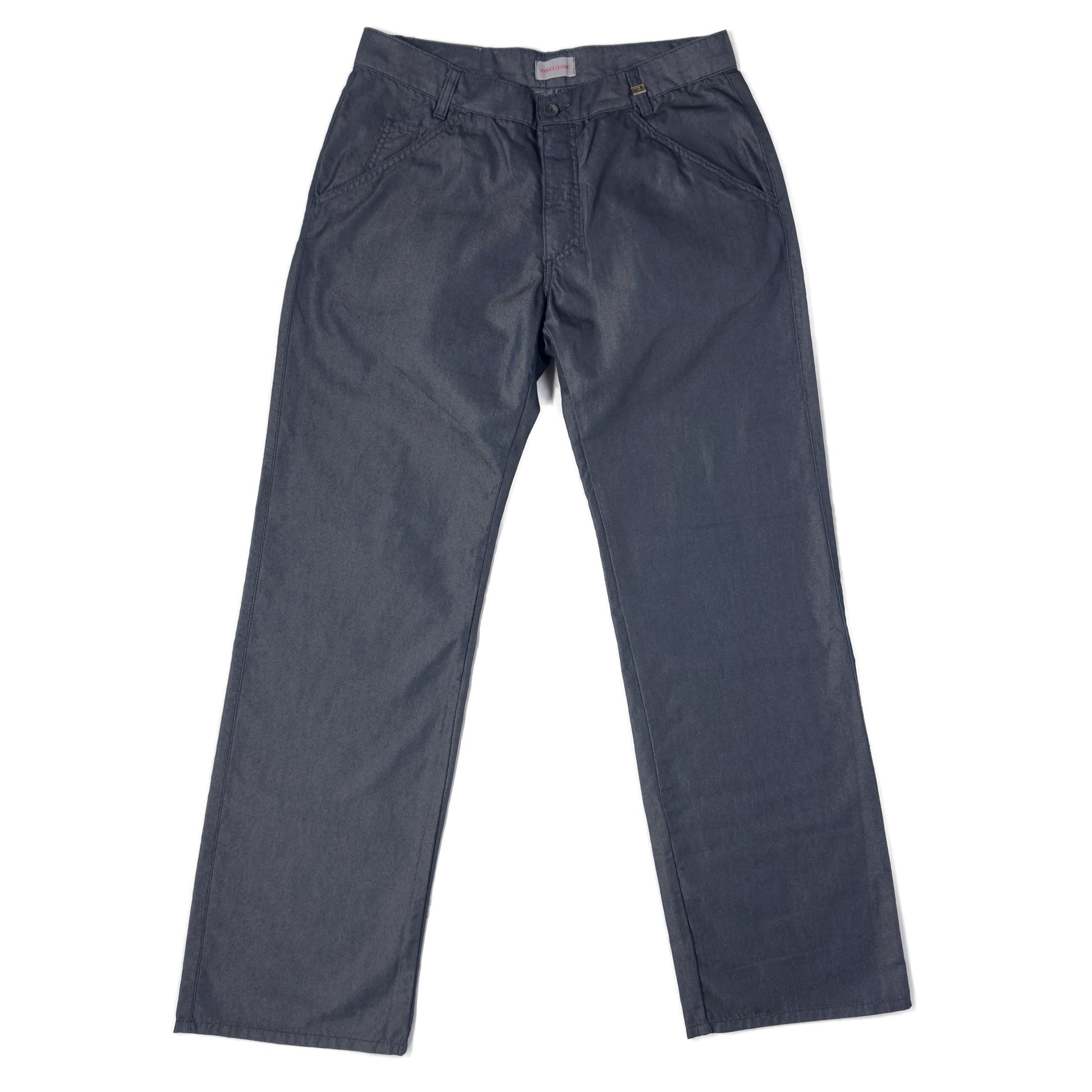 versace navy lightweight pants front